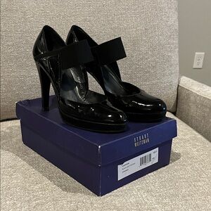 Stuart Weitzman Soft Patent Leather Black Heels
